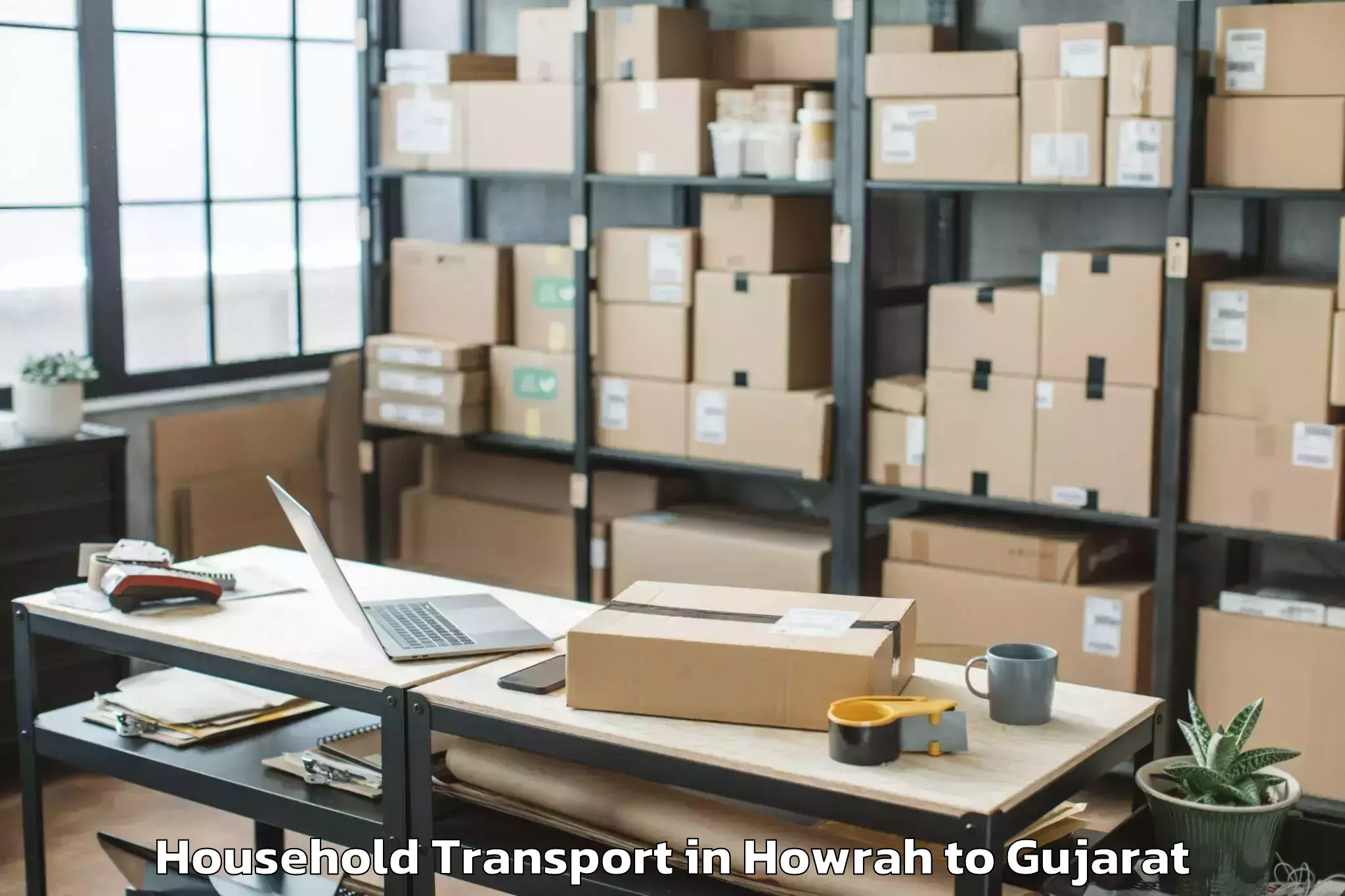 Top Howrah to Naliya Household Transport Available